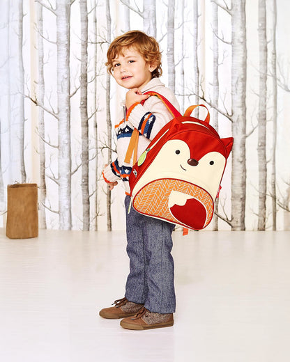 Skip Hop Zoo Little Kid Bagpack-Fox-With Mesh Bottle Pocket & Adjustable Padded Straps