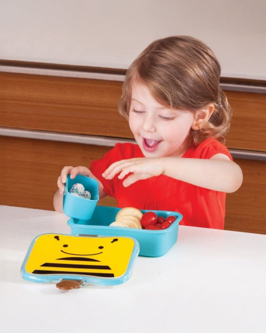 Skip Hop Zoo School Essentials Kit-Lunch box(700ml)-Tritan Straw Sipper(355ml)-Bee-3Y+