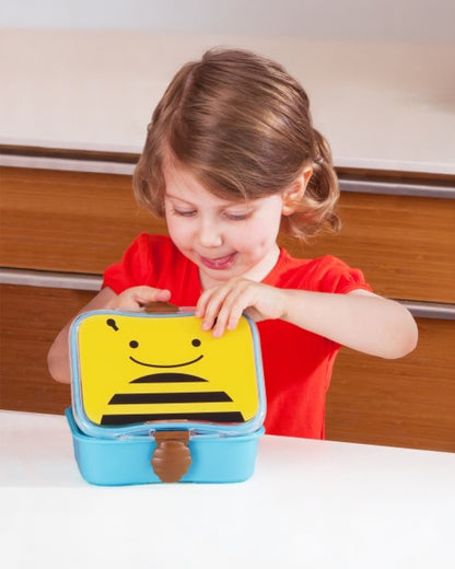 Skip Hop Zoo Lunch Kit-4-Piece Set-With Leakproof Lid-Bee-For Feeding Infants