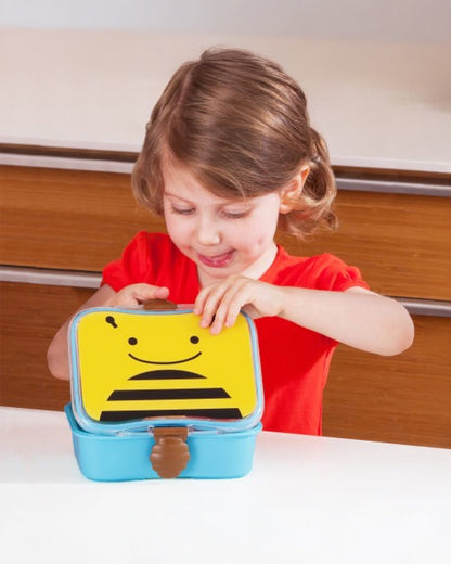 Skiphop School Essentials Kit-Lunch Box(700ml)-Tritan Straw Sipper(355ml)-Bagpack-Bee-3Y+