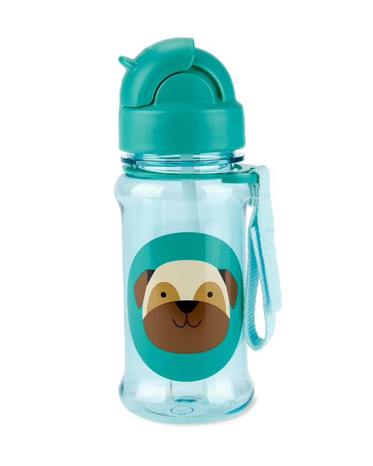 Skip Hop Zoo Tritan Renew Straw Sipper-Handy Grab Strap-Pug-355 ml