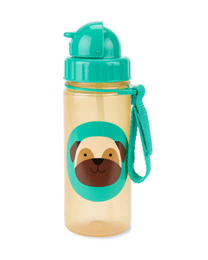 Skip Hop Zoo Straw Sipper-Handy Grab Strap-Pug-390 ml
