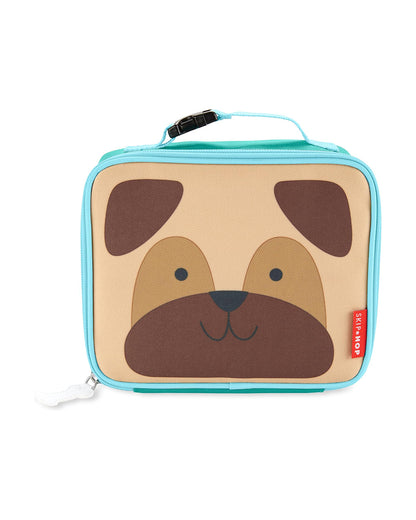Skip Hop Zoo Lunch Bag-Pug-With Insulated Interior-Inner Mesh Pocket-Zip Closure and Clip-on Handle-For Feeding Infants