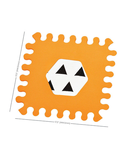 Infantino Puzzle Multicolor Playmat-Pop out Shapes and Textured-Includes 6 Soft EVA Foam Tiles-0M+