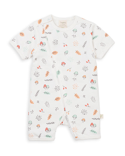 Tiny Twig White Half Romper-100% Organic Cotton-Autumn Harvest-For Infants
