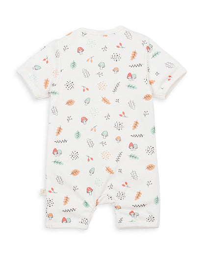 Tiny Twig White Half Romper-100% Organic Cotton-Autumn Harvest-For Infants