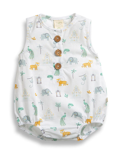Tiny Twig White Bubble Romper-Voile-Paradise-For Infants