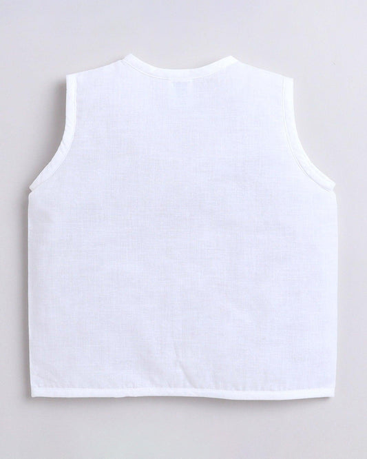 Polka Tots White Jhablas-Cotton-Printed-Pack of 3-For Infants