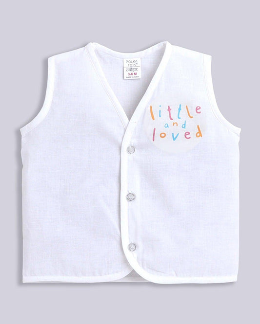 Polka Tots White Jhablas-Cotton-Printed-Pack of 3-For Infants