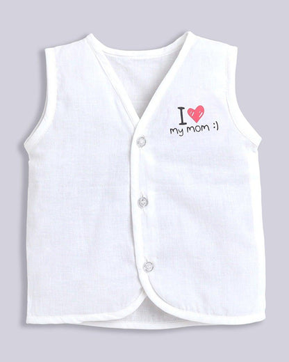 Polka Tots White Jhablas-Cotton-Printed-Pack of 3-For Infants