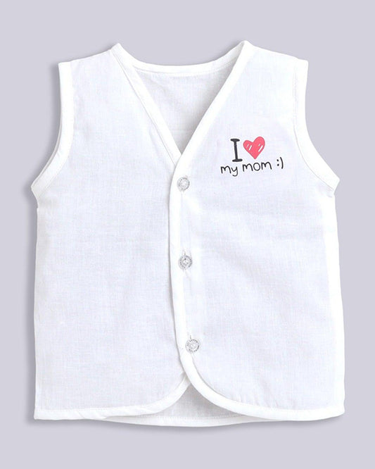 Polka Tots White Jhablas-Cotton-Printed-Pack of 3-For Infants