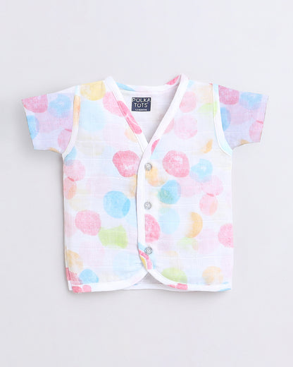 Polka Tots Multicolor Jhablas-Cotton-Printed-Pack of 3-For Infants