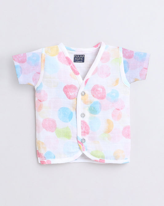 Polka Tots Multicolor Jhablas-Cotton-Printed-Pack of 3-For Infants