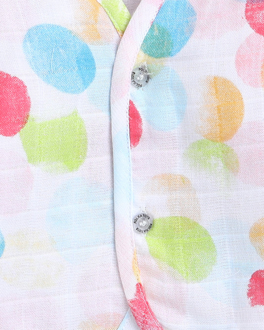 Polka Tots Multicolor Jhablas-Cotton-Printed-Pack of 3-For Infants