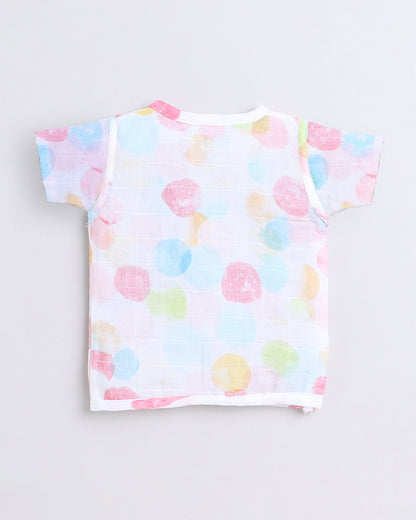 Polka Tots Multicolor Jhablas-Cotton-Printed-Pack of 3-For Infants