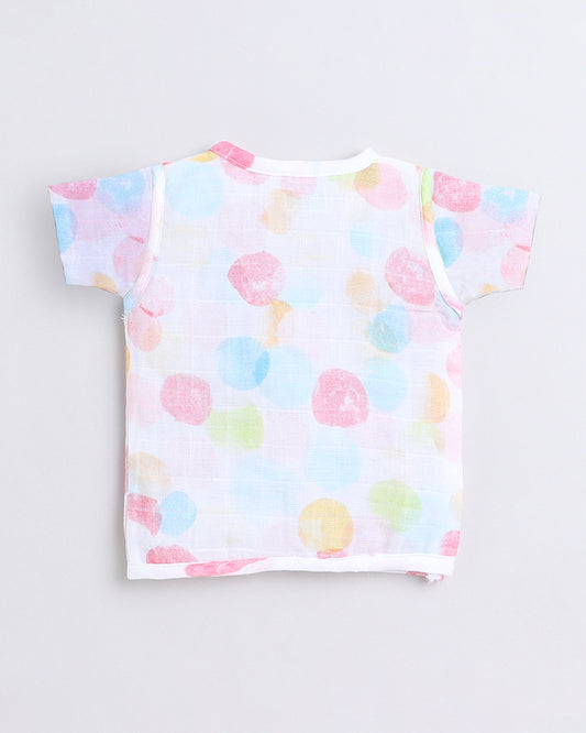 Polka Tots Multicolor Jhablas-Cotton-Printed-Pack of 3-For Infants