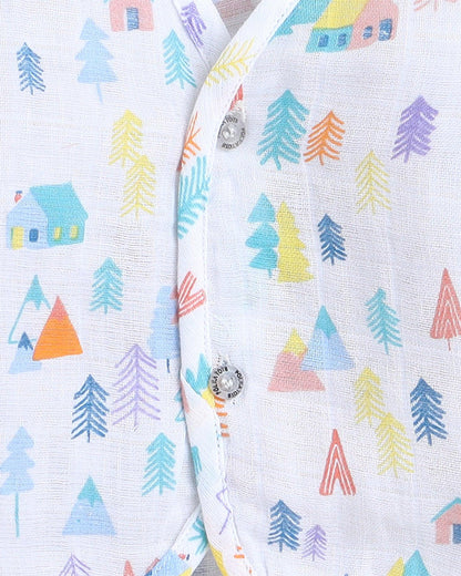 Polka Tots Multicolor Jhabla Vests-Cotton-Printed-Pack of 3-For Infants