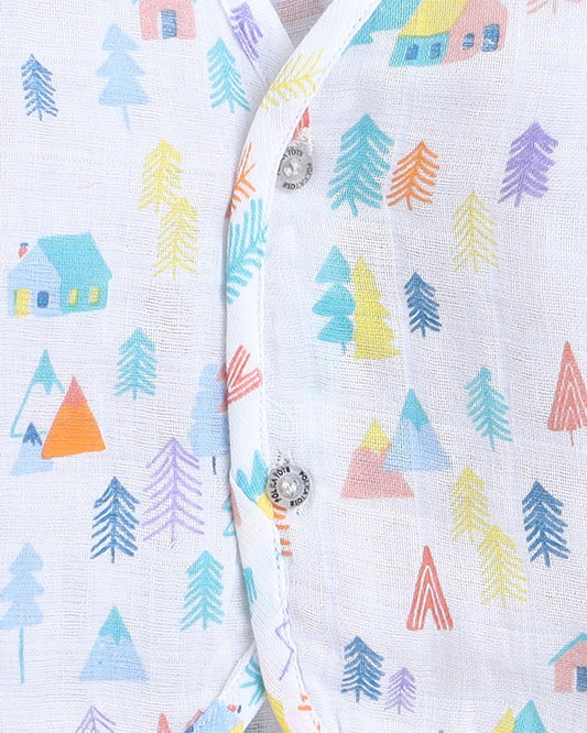 Polka Tots Multicolor Jhabla Vests-Cotton-Printed-Pack of 3-For Infants