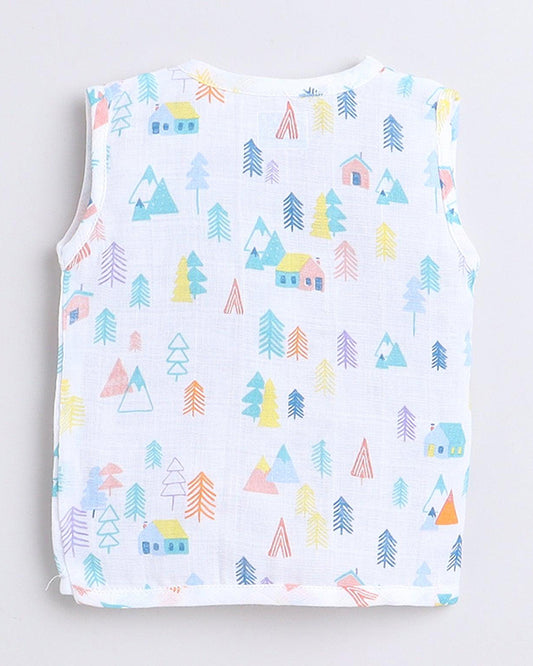 Polka Tots Multicolor Jhabla Vests-Cotton-Printed-Pack of 3-For Infants