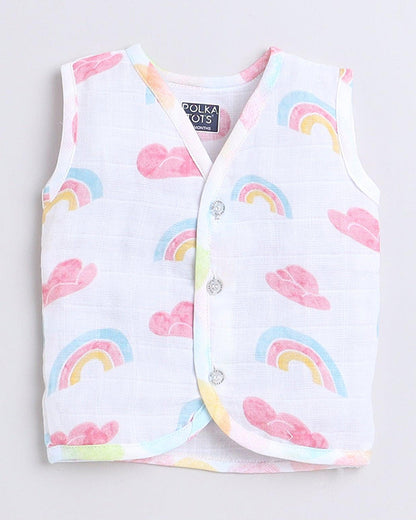 Polka Tots Multicolor Jhabla Vests-Cotton-Printed-Pack of 3-For Infants