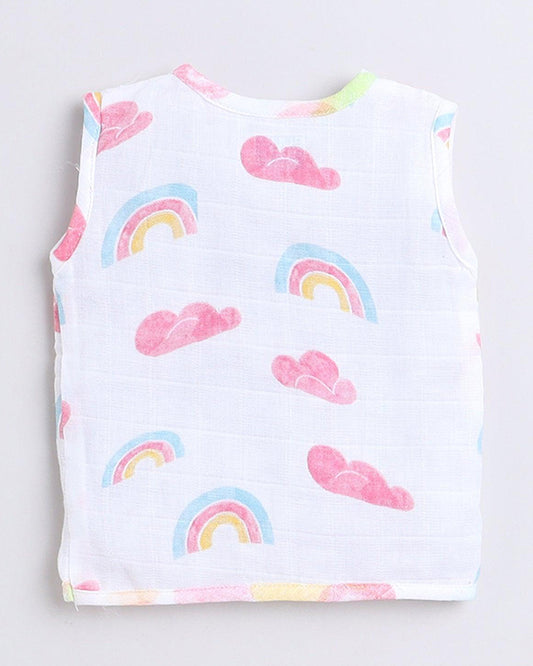 Polka Tots Multicolor Jhabla Vests-Cotton-Printed-Pack of 3-For Infants