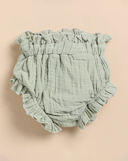 Cot & Candy Baby Sage Green Bloomer-100% GOTS Certified Organic Cotton-Latte-For Infants