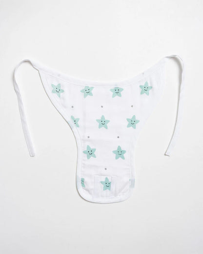 Aariro Mint Smiley Star Cloth Nappy Combo-100% Organic Cotton-Washable & Reusable-Pack of 2
