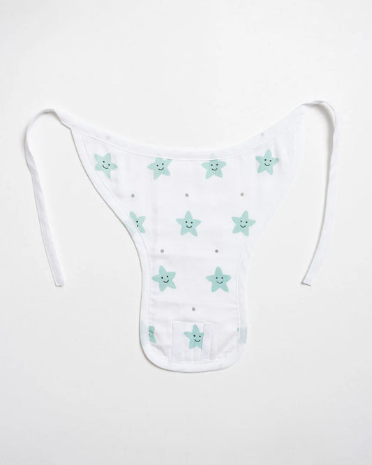 Aariro Mint Smiley Star Cloth Nappy Combo-100% Organic Cotton-Washable & Reusable-Pack of 2