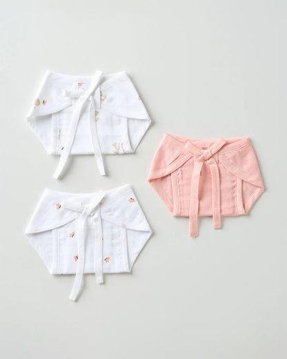 Aariro Honey Bunny Cloth Nappy Combo-100% Organic Cotton-Washable & Reusable-Pack of 3