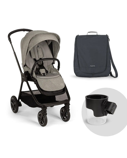 Nuna TRIV Next Stroller BMW Collection-With Cup Holder & Travel Bag-Metal BMW Badge On Window Flap-Exclusvie Wheels With BMW Trinity Pattern-Pram for 0 to 4Y (Upto 22Kg)-Graphene