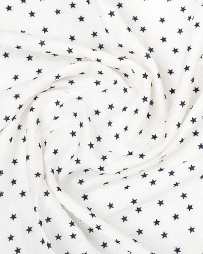 BeeLittle Baby Bath Towel-100% Organic Cotton Muslin-Navy Stars