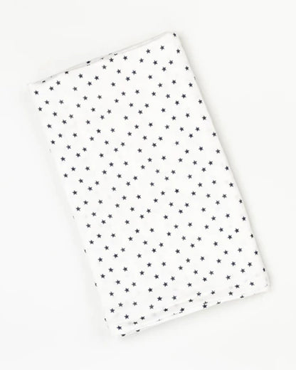 BeeLittle Baby Bath Towel-100% Organic Cotton Muslin-Navy Stars