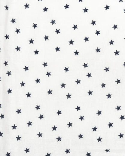 BeeLittle Baby Bath Towel-100% Organic Cotton Muslin-Navy Stars