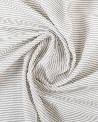 BeeLittle Baby Bath Towel-100% Organic Cotton Muslin-Stripes in Grey