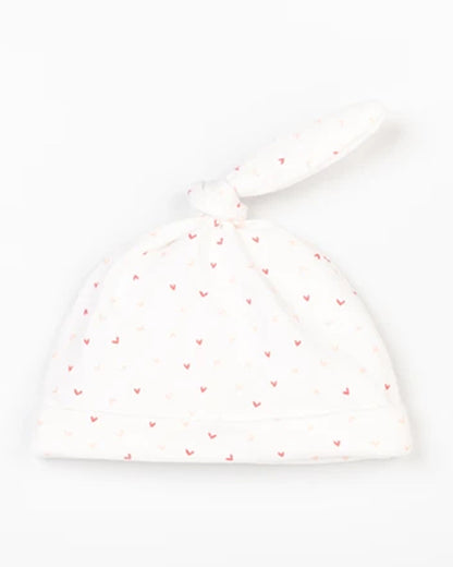 Beelittle White Caps, Booties & Mittens Set-Cotton-Little Hearts-For Infants