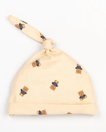 Beelittle Skin Caps, Booties & Mittens Set-Cotton-Teddy Ted-For Infants
