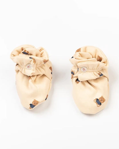 Beelittle Skin Caps, Booties & Mittens Set-Cotton-Teddy Ted-For Infants