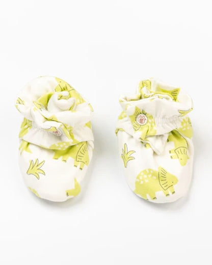 Beelittle White Caps, Booties & Mittens Set-Cotton-Green Toro-For Infants