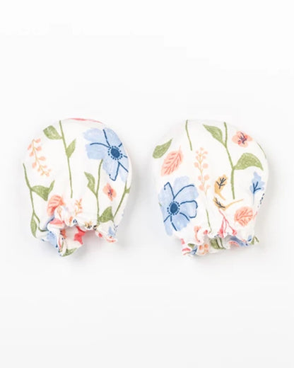 Beelittle Multicolor Caps, Booties & Mittens Set-Cotton-Garland-For Infants