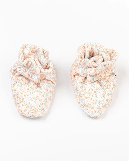 Beelittle Multicolor Caps, Booties & Mittens Set-Cotton-Flowers-For Infants