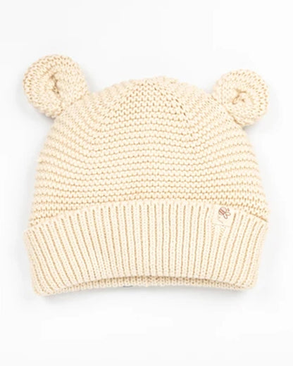 Beelittle Beige Knitted Cap-Organic Cotton-Solid-For Infants