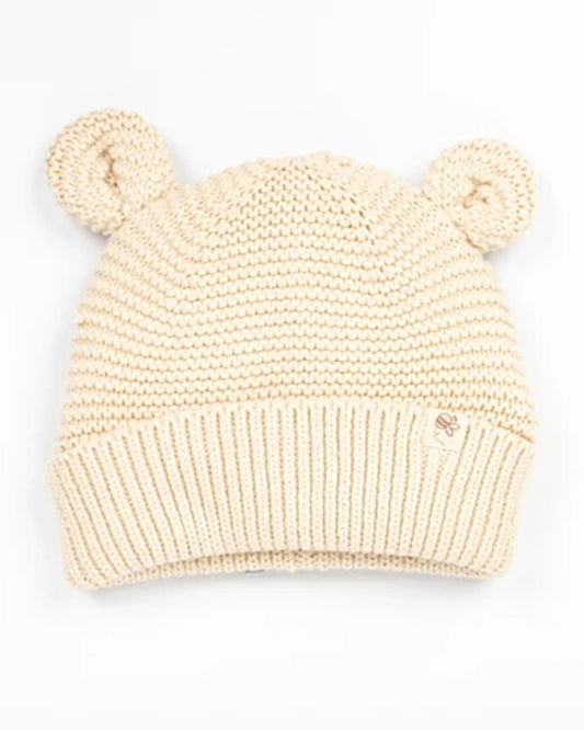 Beelittle Beige Knitted Cap-Organic Cotton-Solid-For Infants
