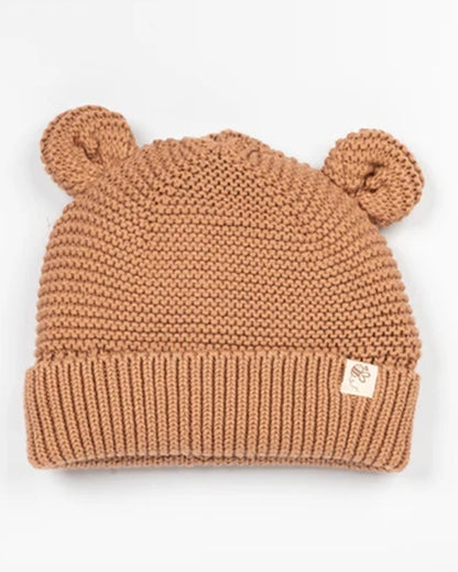 Beelittle Tan Knitted Cap-Organic Cotton-Solid-For Infants