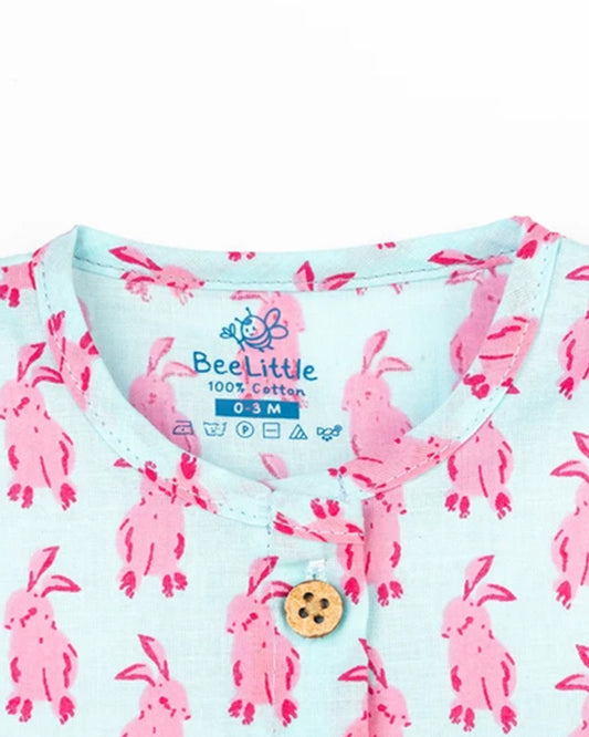 Beelittle Light Blue Jhabla-Organic Cotton-Pink Buck-Newborn