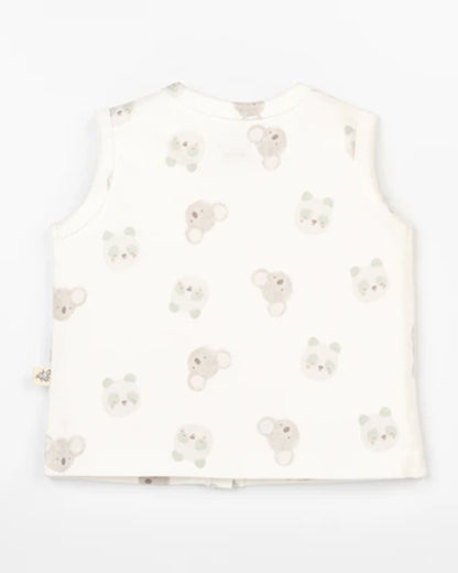 Beelittle White & Light Grey Jhablas-Cotton-Koala-Pack of 2-For Infants