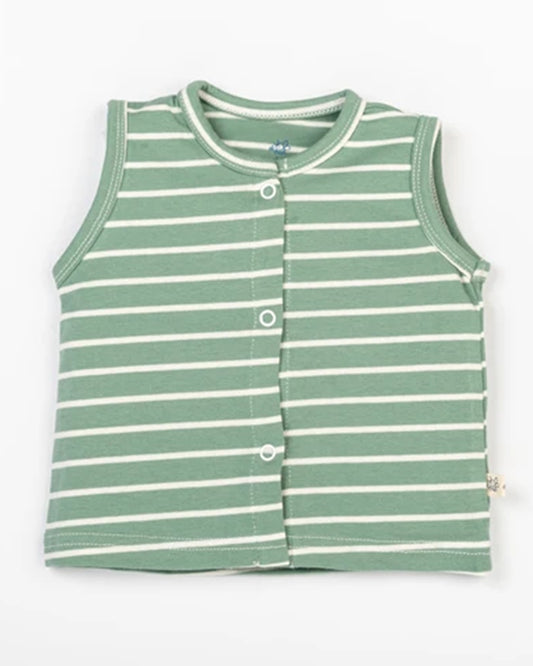 Beelittle Sage Green & Cream Jhablas-Cotton-Ele & Cat-Pack of 2-For Infants