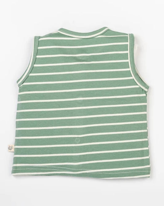 Beelittle Sage Green & Cream Jhablas-Cotton-Ele & Cat-Pack of 2-For Infants