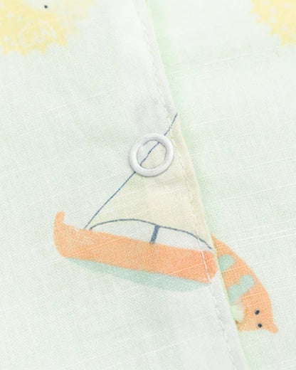 Beelittle Light Blue Jhablas-Organic Cotton-Dolphins-For Infants