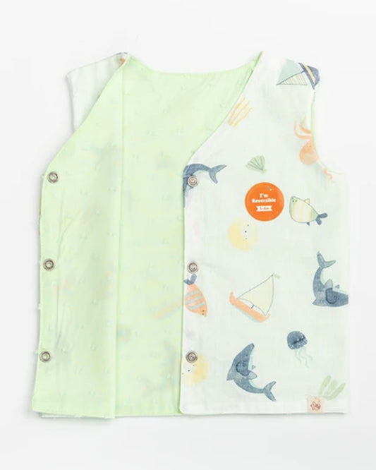 Beelittle Light Blue Jhablas-Organic Cotton-Dolphins-For Infants