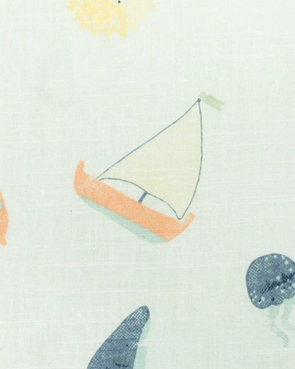 Beelittle Light Blue Jhablas-Organic Cotton-Dolphins-For Infants